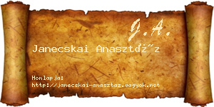 Janecskai Anasztáz névjegykártya